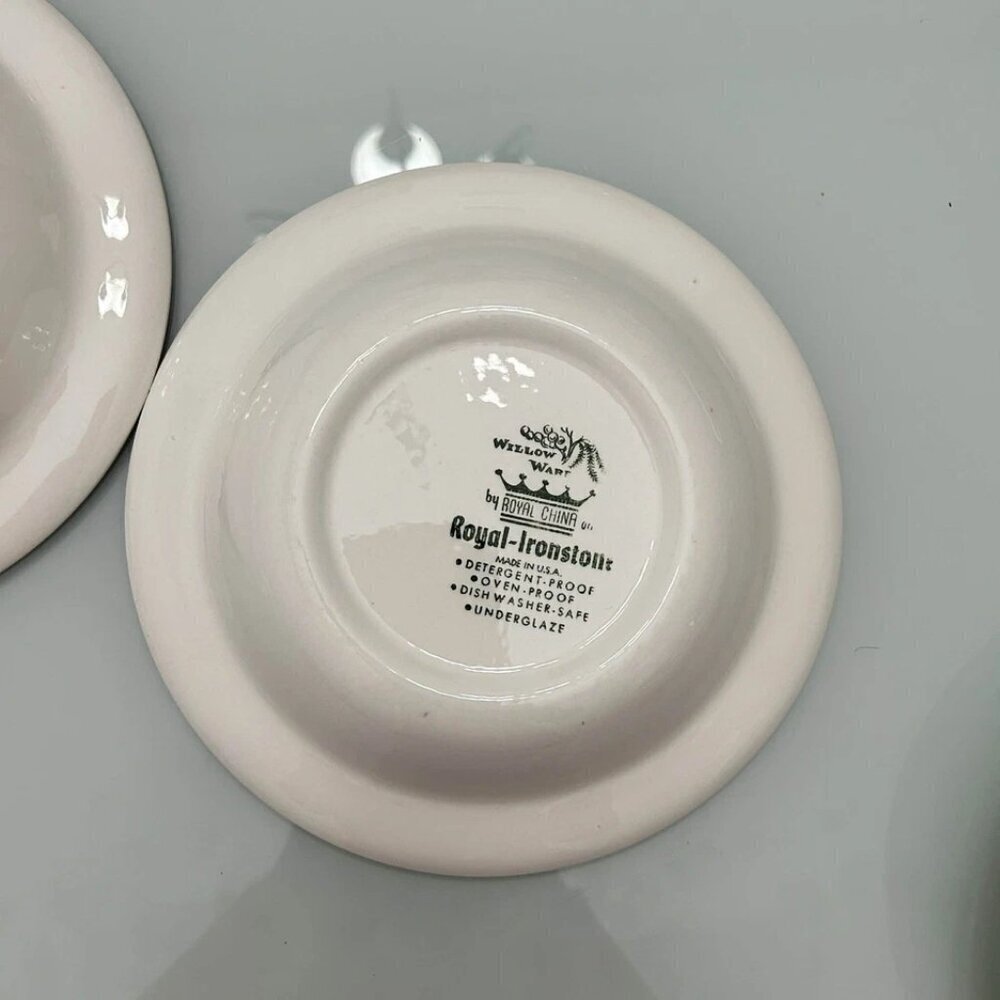 Set of 2 Willow Ware by Royal China - Royal Ironstone Berry Bowls - Picture 4 of 5